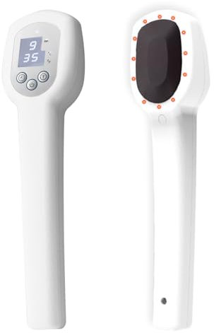 Kabellos Rotlicht Gerät mit 5 Stufige Temperaturregelung, 12 x 650nm & 14000nm Infrarotlampe, Timer Einstellung, Tragbares Nahinfrarotlichttherapie Heimlichttherapiegerät für Körper