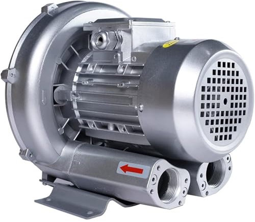 Soffiante rigenerativo monofase, ventilatore rigenerativo 120W-1100W, pompa per vuoto industriale ad alta pressione per soffiaggio o aspirazione d'aria, soffiante ad anello a vortice(250W/0.34HP)