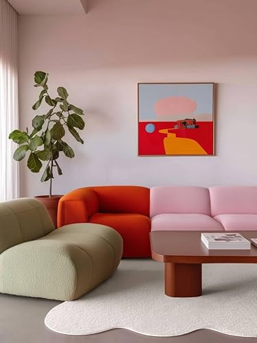 RugVista Olga In & Outdoor-Teppich, 80 x 300 cm, Weiß | Moderne, Niedriger Stapel, Nur Handwäsche, Oeko-Tex 100, UV-beständig, Patio