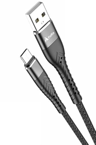 FixRix USB A zu USB C Kabel 1m schwarz – Schnellladekabel 2.4A, USB A & USB C Ladekabel mit Nylonmantel & Aluminiumsteckern, Für Galaxy, Pixel, iPhone 15/16, Tablets, Powerbanks & USB C Ladegeräten
