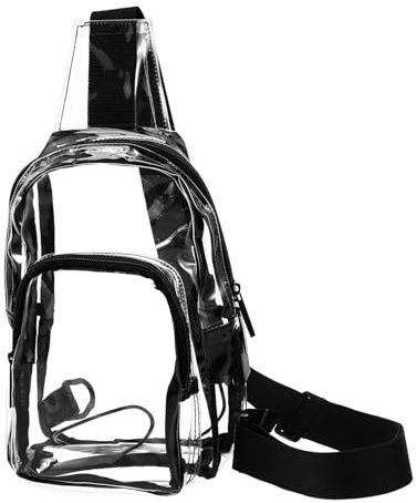 TEMPNAP Transparente Umhängetasche Crossbody aus Pvc mit Reißverschluss | Ordentliche Aufbewahrung, Unterwegs, für Events und Flughäfen, Klare Sicht, Kompakte Form