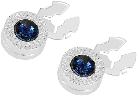 YUNGLOO Runde Manschettenknöpfe, Katzenauge, Knopfabdeckungen, Business-Manschettenknöpfe, Hemd, für Partys, Hochzeit, Metall, runde Manschettenknöpfe, Katzenauge, für Blusen