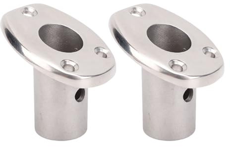 Fabater Flush Mount Flagpole Socket, 316 Stainless Steel Boat Flag Pole Socket/Base, Compatible with 20mm/0.79in Diameter Flagpoles or Fishing Rods, Fits Gunwale, Deck, Pontoon