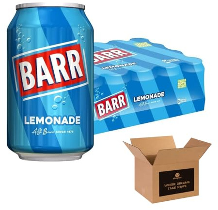 Barr & IRN-BRU & BOTTLES - No Sugar Fizzy Drink Soft Drink Cans – Variety Flavours – Zero Sugar Carbonated Drinks (BARR Cans - 24 x 330ml, Lemonade)