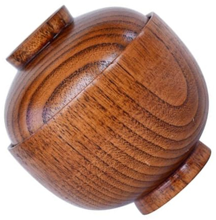 VANZACK Bol Japonais Bois avec Couvercle Petit Bol Traditionnel pour Soupe Riz et Snacks Vapeur Multifonction pour Maison et Restaurant