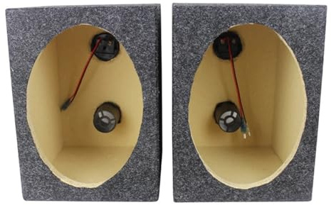 DOAUEFBV Tweeter Car Speakers 2pcs 6x9 Inch Empty Cabinet Wood Box Square MDF Felt Car Modification Subwoofer Passive With Junction Box