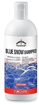 Veredus Blue Snow Shampoo für weißes und graues Pferdefell, unscented, Carbon Gel, 500 ml