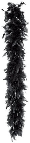 PAPSTAR Federboa schwarz mit Lametta in Silber, 180 cm