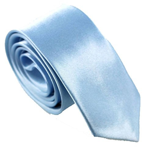 WS schmale dünne KRAWATTE Business Slim Tie Schlips schmal (eisblau)