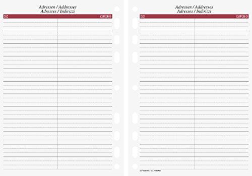 Rido/idé (7065460) Adressen für A5 Ringbuch/Timer/Timing 1 (148 x 210 mm) 24 Blatt