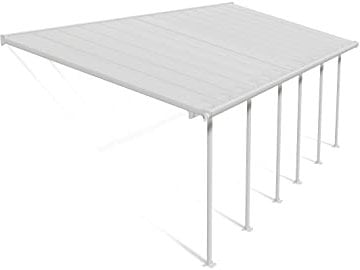 Canopia by Palram Terrassenüberdachung Alu Feria 3X8.50 Polycarbonat Hohlkammerplatten Pergola 851 x 300 cm Weiss zur Überdachung ihrer Terrasse