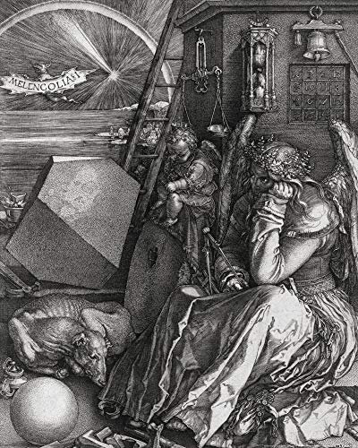 1art1 Albrecht Dürer Poster Melencolia I, Die Melancholie, 1514, S/W Kunstdruck Bild 50x40 cm