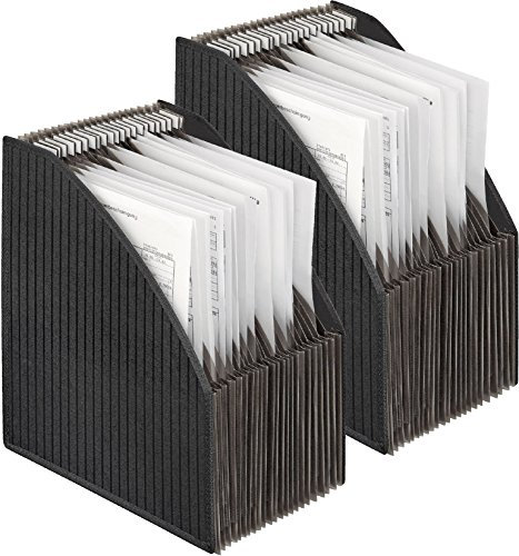 2 Stück Veloflex 4446280 - Stehsammler-Fächerbox A4, 6-56 cm, schwarz