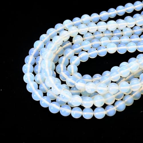 Magnifiques perles en vrac rondes en opale blanche pour la fabrication de bijoux (6mm, opale blanche)