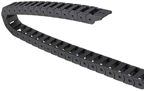 sourcing map Chaîne porte-câbles glisser connecteurs type Ouvert fin 15x20mm 1M