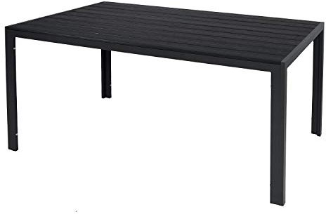 Mojawo XL Aluminium Gartentisch anthrazit/schwarz Esstisch Gartenmöbel Tisch Nonwood Holzimitat wetterfest 180x90x74cm