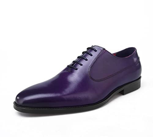 Rui Landed Scarpe Stringate Eleganti da Uomo di Oxford Discoteca (Color : Viola, Dimensione : 41 EU)