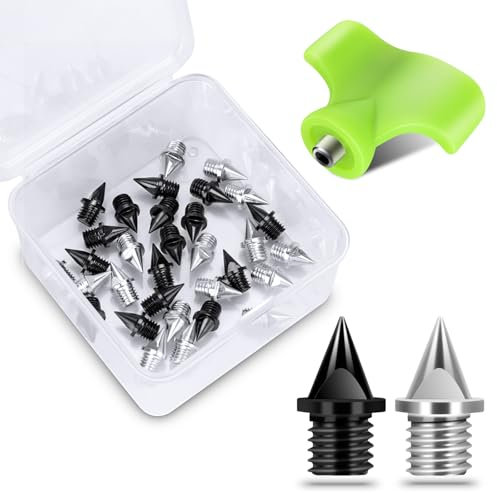 Lejof 32 Stück Spike-Nägel 1/4 Zoll Spikes Ersatz Ersatz-Dornen mit 1 Stück Spike Wrench und Aufbewahrungsbox für Leichtathletik-Spikes