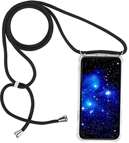 1stfeel Hülle kompatibel mit iPhone 5S / 5 / iPhone SE,Handyhülle mit Umhängeband Handykordel mit Schutzhülle Silikonhülle mit Band Stylische Kette,Schwarz
