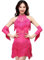 G-LIKE Damen Latein Tanzkleid Kostüm - Modern Dance Walzer Tango Latin Swingtanz Party Salsa Tango Dekoration Zubehör Pailletten Milchseide Trikot Rock Frauen Kleider (Rosenrot, M)