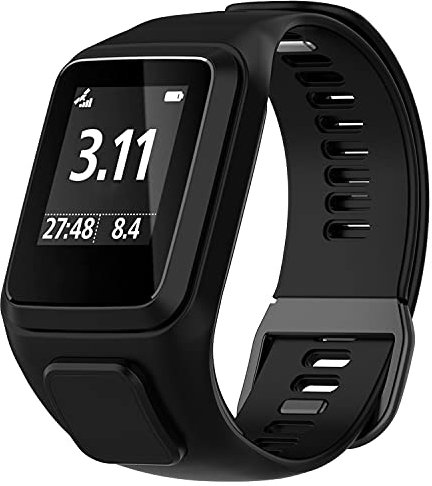 Braleto Bracelet Compatible pour Tomtom Runner3/Runner 2/Spark 3/Adventurer/Golfer 2, Bracelet de Sport en Silicone pour Tomtom Runner3 (Noir)