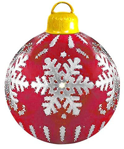 Hiraith Christbaumkugel aufblasbar im Freien, 60 cm, PVC-Weihnachtskugeln mit Pumpe, Gartenschmuck die Party des Weihnachtsurlaubs mit der Familie (60 cm, M ohne Pumpe)