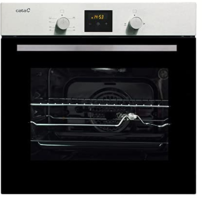 HGD 6000 - Gas Backofen mit Elektrogrill - Energieklasse A - Mit Digitalem Kochprogramm und Einstellbarem Thermostat - Umluftofen mit 4 Höhenstufen und 57 L Fassungsvermögen - Cata