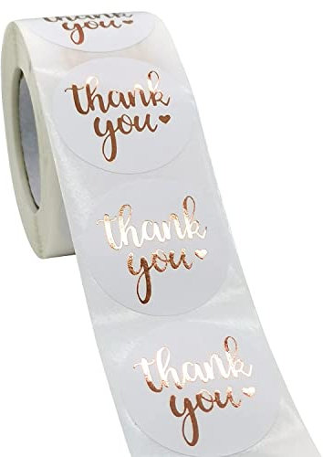 500 Stück Geschenkaufkleber Dankeschön Sticker Etiketten, 2.5 Cm Klebeetiketten Rund Selbstklebend Danke Aufkleber, Roll Aufkleb Für Hochzeit Geburtstag Dankeskarten Einladungen Grußkarten (Stil B)