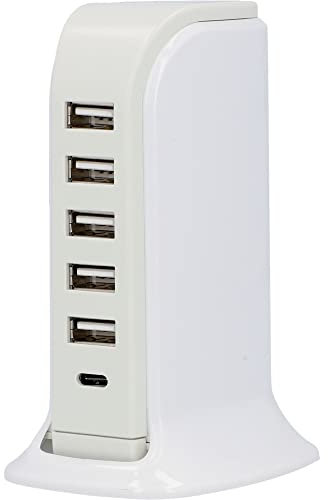 UNITEC USB Ladestation, 6-Port, A/C, Universal, IP20, weiß