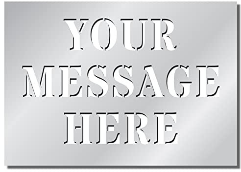 CUSTOM STENCIL - Size A3 Landscape - Any Writing You Want, 3 Lines of Custom Lettering Re-usable Ideal for Crafts Wedding Journal Wheelie Bins Homework DIY Painting on Wood Writing Bunting Sign Making