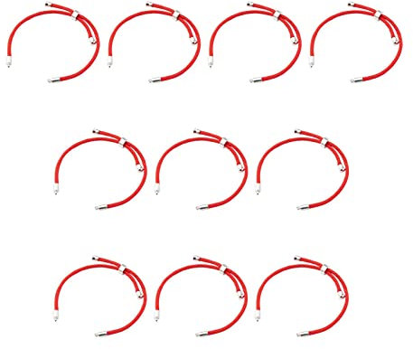 MagiDeal 10x Fabrication de Bracelets à Cordon torsadé, élégants Bracelets coulissants réglables pour la Fabrication de Bijoux, Argent Rouge