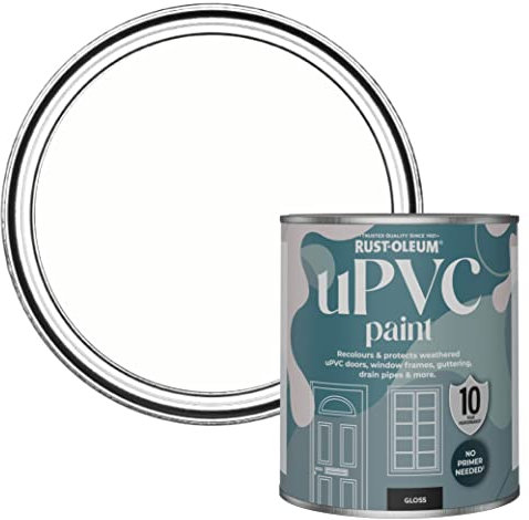 Rust-Oleum White uPVC Door and Window Paint In Gloss Finish - Chalk White 750ml