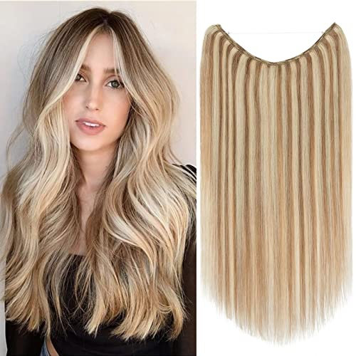 TESS 50 cm Flip In Extension Echthaar Balayage, Haarverlängerung Mit Gummiband Echthaar #12/613 Hellbraun/Blond Echthaar Extensions Mit Gummiband 110g Unsichtbarem Draht Dicker Schuß