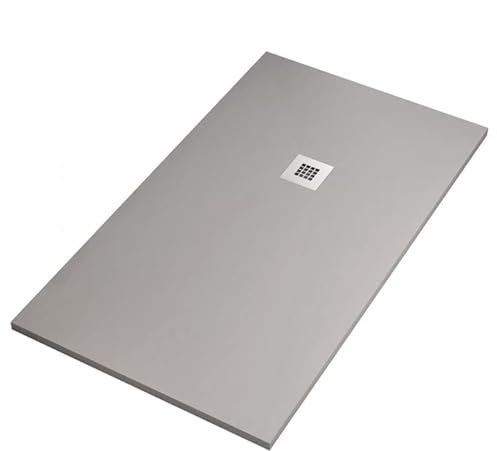 IMPERIAL BAGNO - Duschwanne aus Marmor, Harz, hellgrau, Stein aus Beton Plus - 90 x 120 cm (75 x 90)