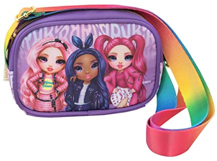 Rainbow High - Verstellbarer Schultergurt mit Reißverschluss, ideal für Freizeit, 15 x 5 x 9,5 cm, Schwarz, Taglia unica, Casual