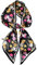 kcctoo Kopftuch für Damen, Maulbeerseide, quadratischer Hals, Satin-Schal für Tasche, Haarschal, Geschenk, 150 x 15 cm, I10 schwarze Blume, 150 x 15 cm, 59 x 5.9/150 x 15cm