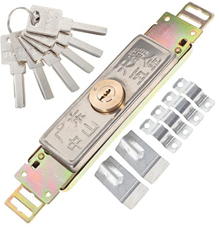 UKCOCO Door Lock Rolltorschloss Türschloss Für Garage Schlüsselnut Für Rolltore Vertikale Rolle Garagenschloss Vertikale Keilnut Tor Türschloss Türriegel Rollverschluss Metall Komponente Haushalt