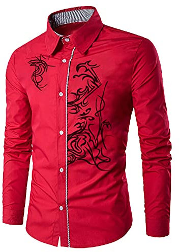 Chemises pour Hommes Habillées Chemise Slim Fit Repassage Facile Coton Manches Longue Grande Taille Pas Cher Cadeau Chemise Rose Homme