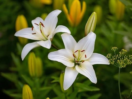 100 graines de fleurs de lys blanches.