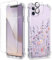 GVIEWIN Compatible with iPhone 11 Case 6.1'' 2019, with Screen Protector+Camera Lens Protector, Non-Yellow Flower Clear Soft TPU Slim Bumper Shockproof Protective Phone Cover, Floratopia/Colorful