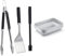Weber Premium BBQ Tools Set - 3 Pcs | Stainless Steel Tongs, Spatula & Baster for Barbeque Cooking | BBQ Metal Utensils BBQ Accessories for Outdoor Cooking & Grilling - Silver (6764)