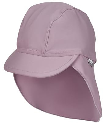 Sterntaler Schirmmütze Uni – Mädchen Baby Sommermütze und Nackenschutz – UV-Schutz 50+ Mütze aus Bademodenstoff – Leicht & schnelltrocknend – Kinder Kopfbedeckung - Bademode - Farbe blasslila, Größe 51