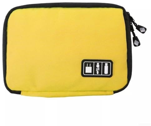 Electronics Accessories Organizer Bag, Travel Portable Cable Organiser Bag Travel Essentials, Large Capacity Travel Gadget Bag(yellow)
