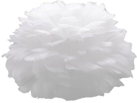 ＡＷＨＡＯ Künstlicher Feder-Lampenschirm, Lampenschirm für Wohnzimmer, Schlafzimmer, Hochzeit, Nachttisch, Weiß