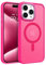 GaoBao for iPhone 15 Pro Max Case,[Compatible with MagSafe] [Military Grade Drop Tested] Translucent Matte Back Women Girls Cute Slim Shockproof Phone Cover for iPhone 15 Pro Max Phone Case,Hot Pink
