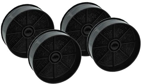 vhbw 4X Aktivkohlefilter kompatibel mit Beko CTB 6407 XH, CTB 9407 X, CTB6250X, CTB 6407 W, CTB 6407 X Dunstabzugshaube - 12,4 cm