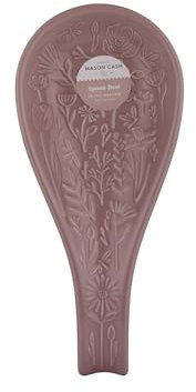 Mason Cash In the Meadow Spoon Rest Embossed Floral Design, Durable Stoneware – Ideal for Keeping Worktops Clean – Classic Kitchen Accessory
