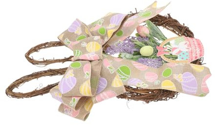 HEATSHAKING Osterkranz Frühlingsdeko Saftiger Kranz Künstlicher Frühlingskranz Mit Osterschleife Osterkränze Bogen Modern Bunt Osterdekorationen Für Die Haustür Sommer Rattan