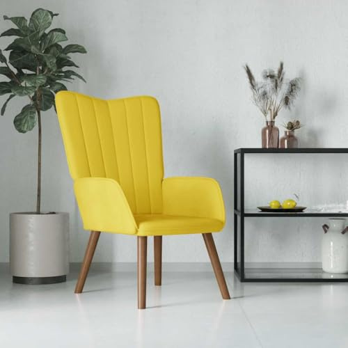 Tonture Relaxsessel Senfgelb Samt, 61,5x69x95,5 cm, Weicher Polster-Armlehnstuhl für Schlafzimmer, Wohnzimmer und Lese-Ecke, Bequemer Einzelsessel für Erwachsene