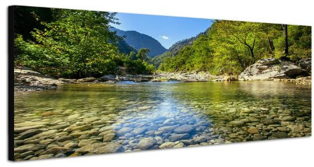 Image sur toile 120 x 40 cm Modèle Panorama Tableaux pour la mur, encadrés, prêts à poser, tout les images sur châssis géant bois véritable.